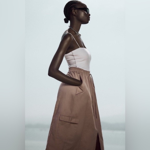 Zara mixed media pocket midi dress - Picture 2 of 3